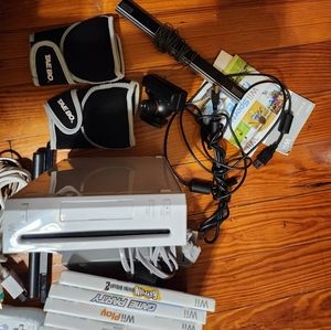 Wii Console, accessories,  and games